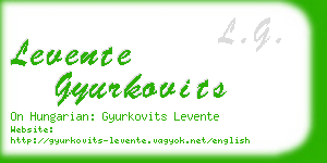 levente gyurkovits business card